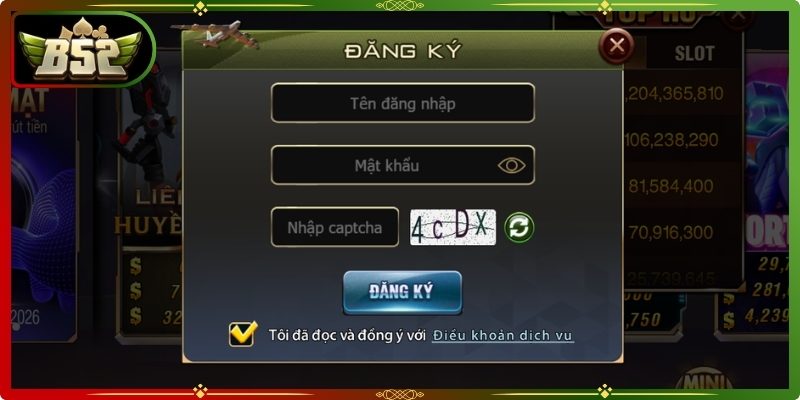 Đăng Ký B52 – Mở Lối Trải Nghiệm Chỉ Trong Vài Thao Tác 2 Nhập chính xác dữ liệu